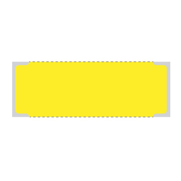 I.V. Bag Labels, Removable, Thermal Double Notched, 1" x 3-1/2" Yellow